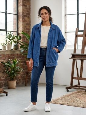 Sundance Vintage Y2K Baggy Boho Loose Fit Denim Jean Jacket Size Small